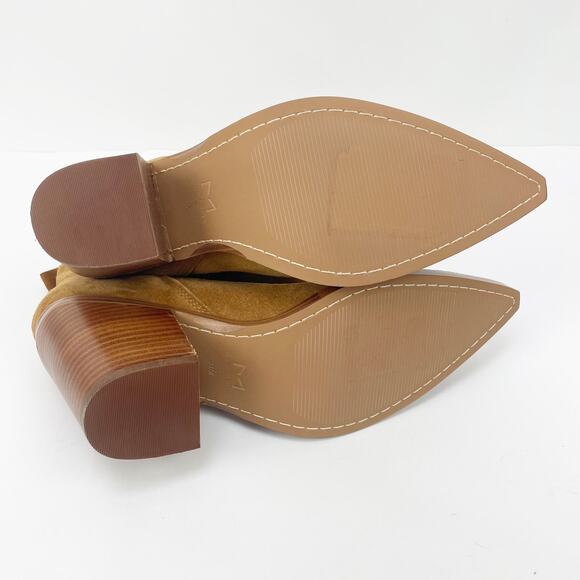 Marc Fisher Womens Gadri Booties 11 M Tan Suede Pointed Toe Heel Suede NWOB - Picture 8 of 10